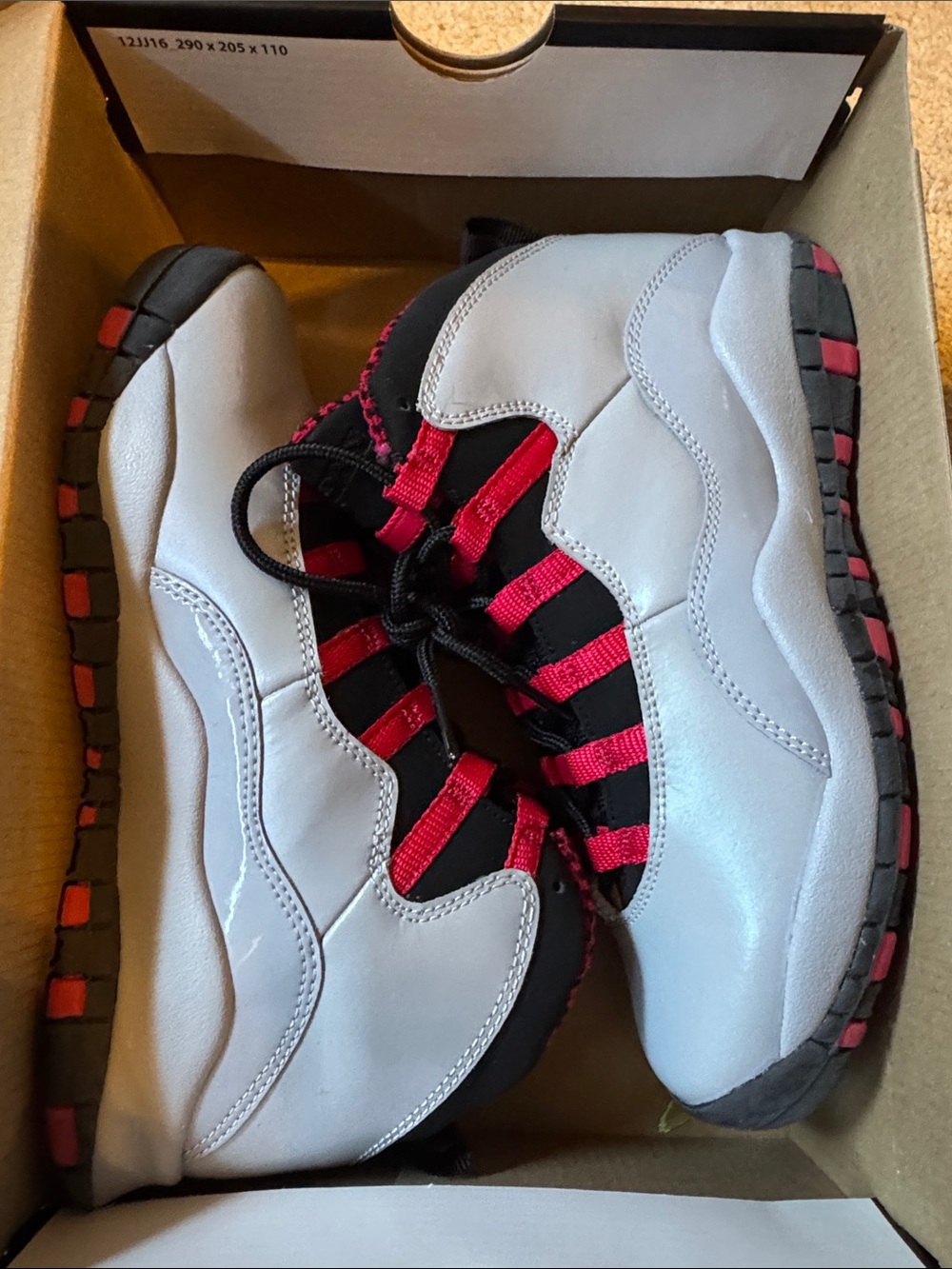Jordan Kids White and Red Sneakers